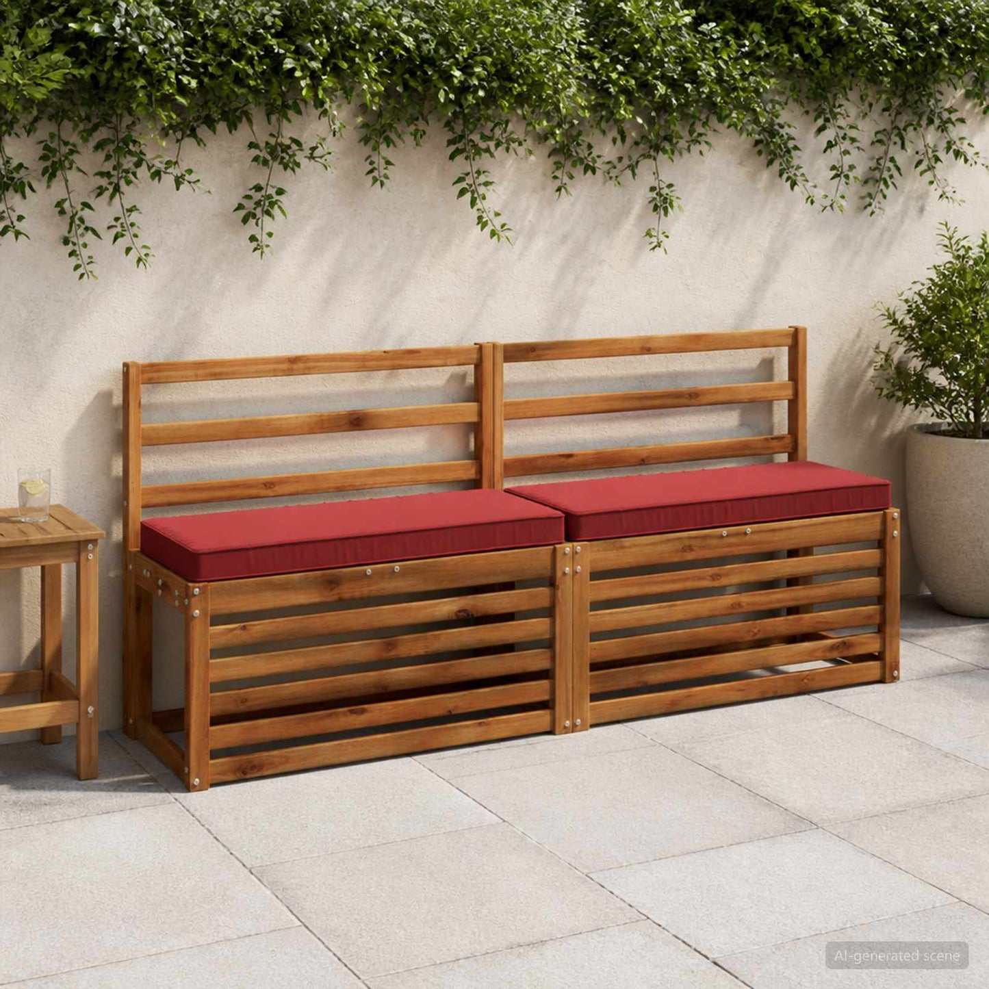 vidaXL 1-Piece Bench Cushion VUGHT 100% Polyester Wine Red