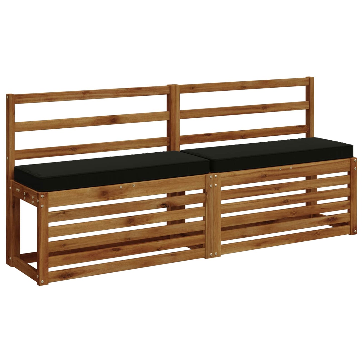vidaXL 2-Piece Bench Cushions VUGHT 2 pcs 100% Polyester Black