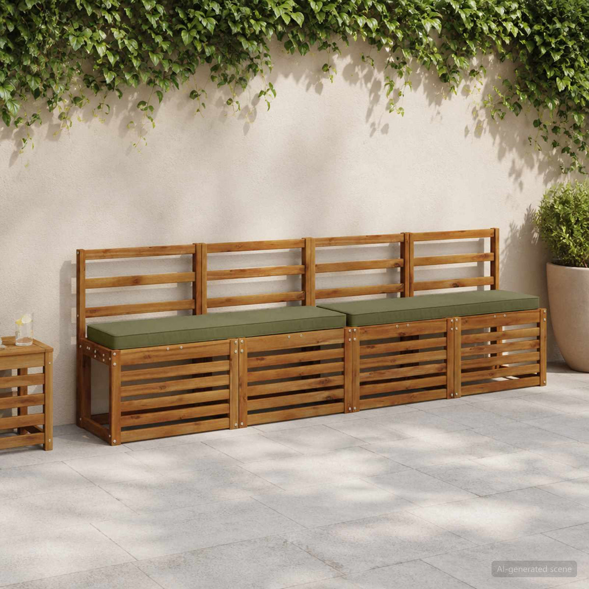 vidaXL 1-Piece Bench Cushion VUGHT 100% Polyester Olive Green