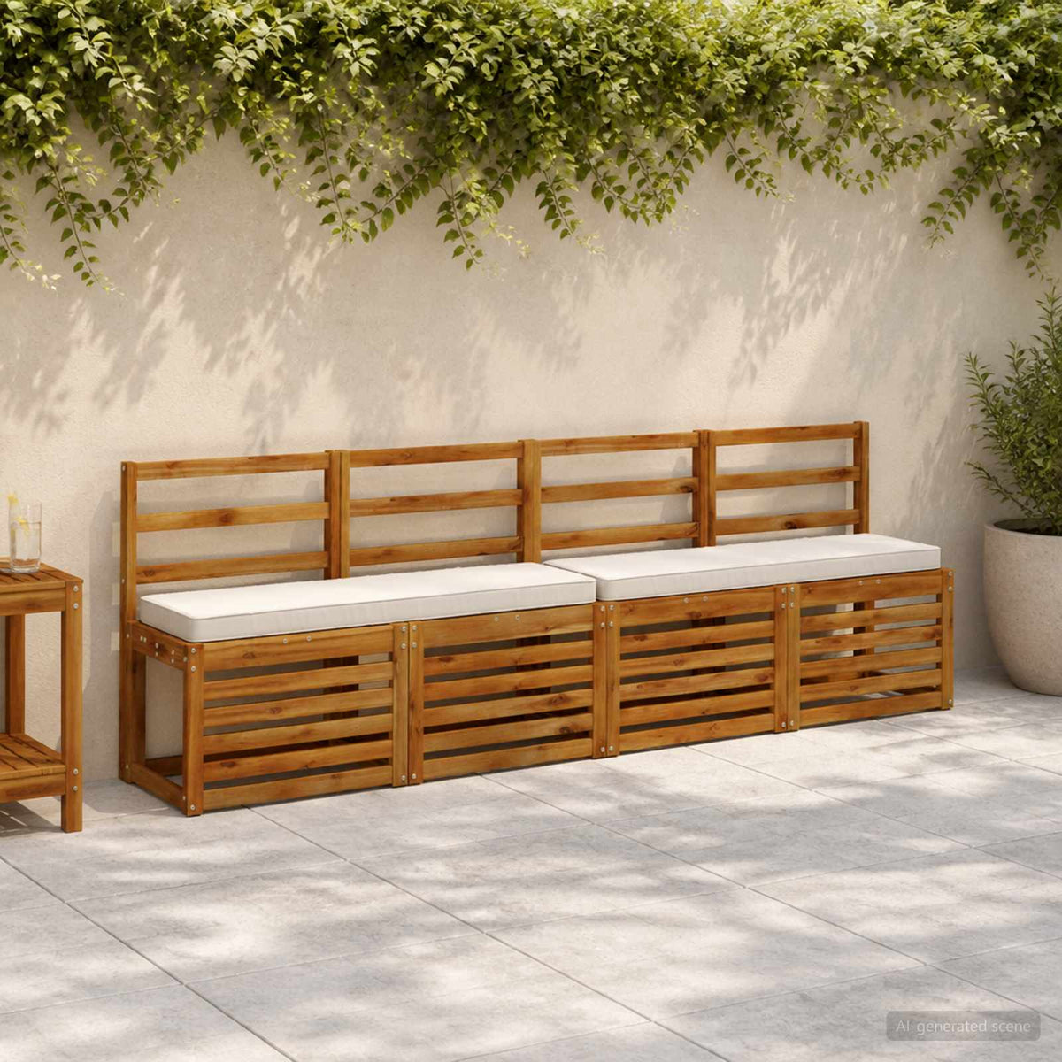 vidaXL 2-Piece Bench Cushions VUGHT 2 pcs 100% Polyester White