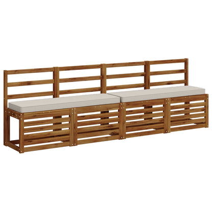 vidaXL 2-Piece Bench Cushions VUGHT 2 pcs 100% Polyester White