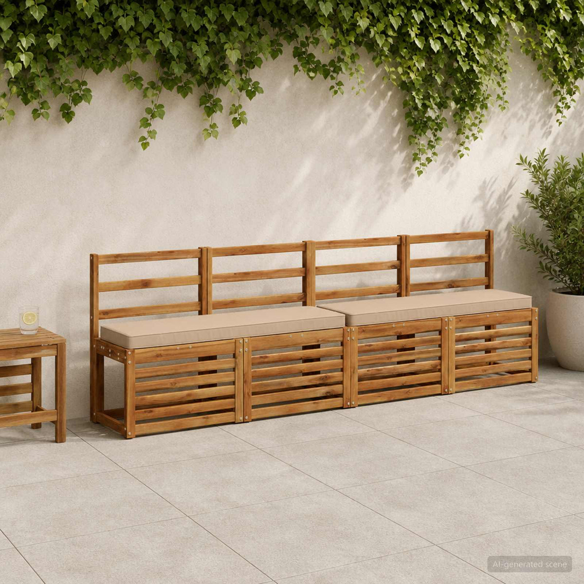vidaXL 2-Piece Bench Cushions VUGHT 2 pcs 100% Polyester Sand