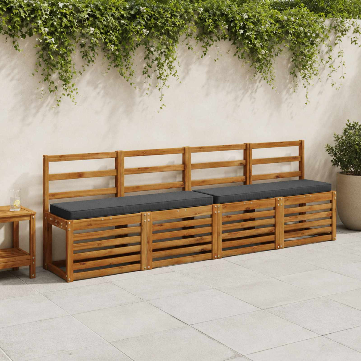 vidaXL 1-Piece Bench Cushion VUGHT 100% Polyester Dark Blue