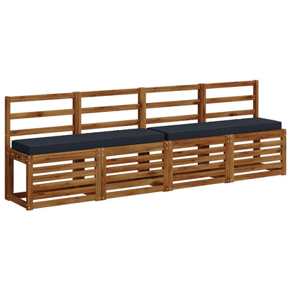 vidaXL 2-Piece Bench Cushions VUGHT 2 pcs 100% Polyester Dark Blue