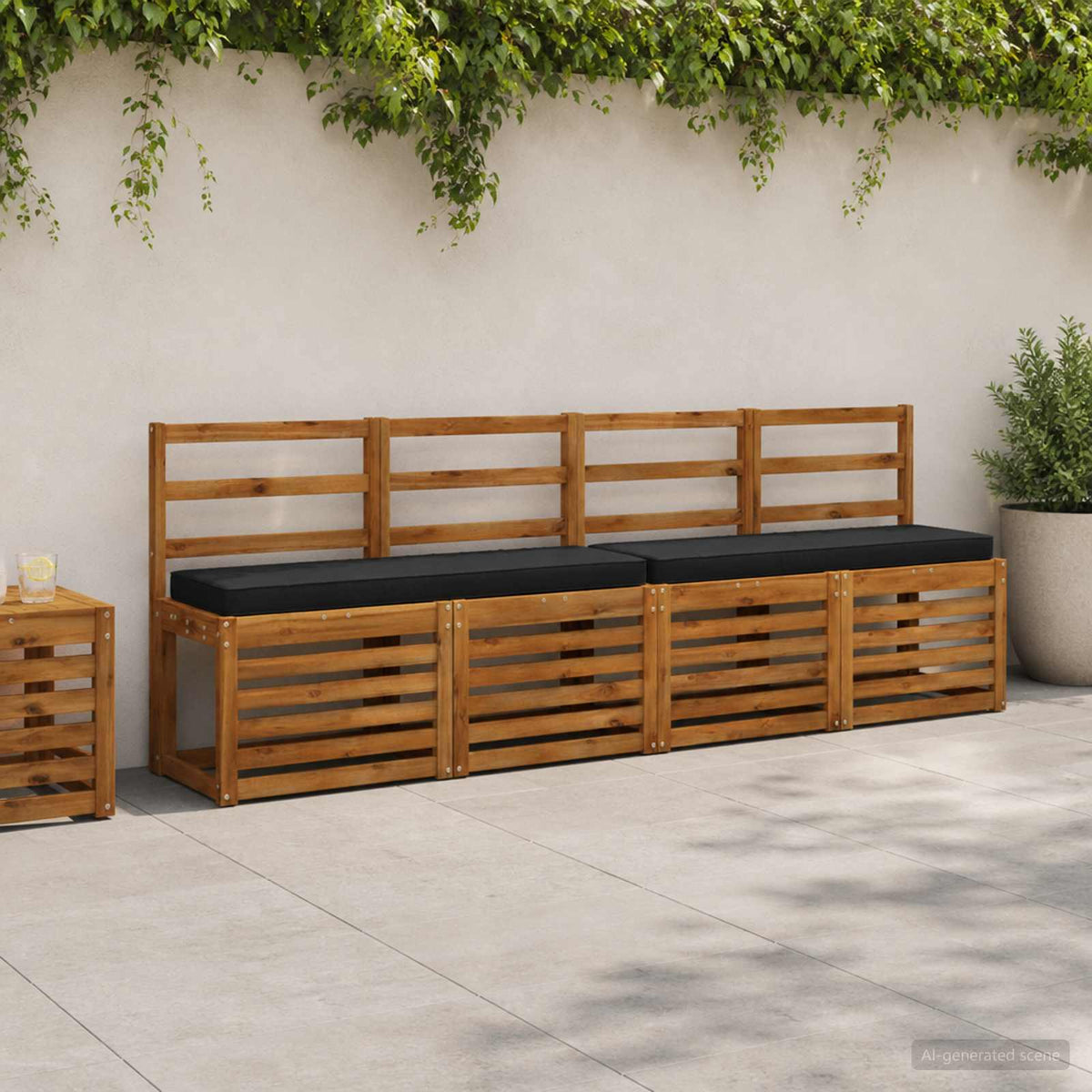 vidaXL 1-Piece Bench Cushion VUGHT 100% Polyester Black
