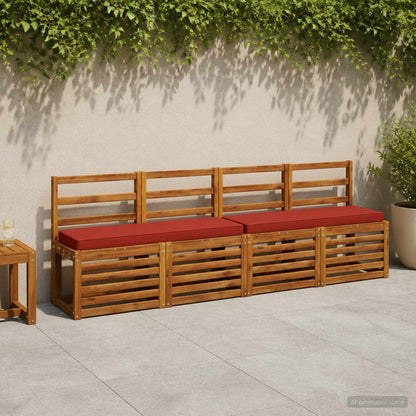 vidaXL 2-Piece Bench Cushions VUGHT 2 pcs 100% Polyester Red