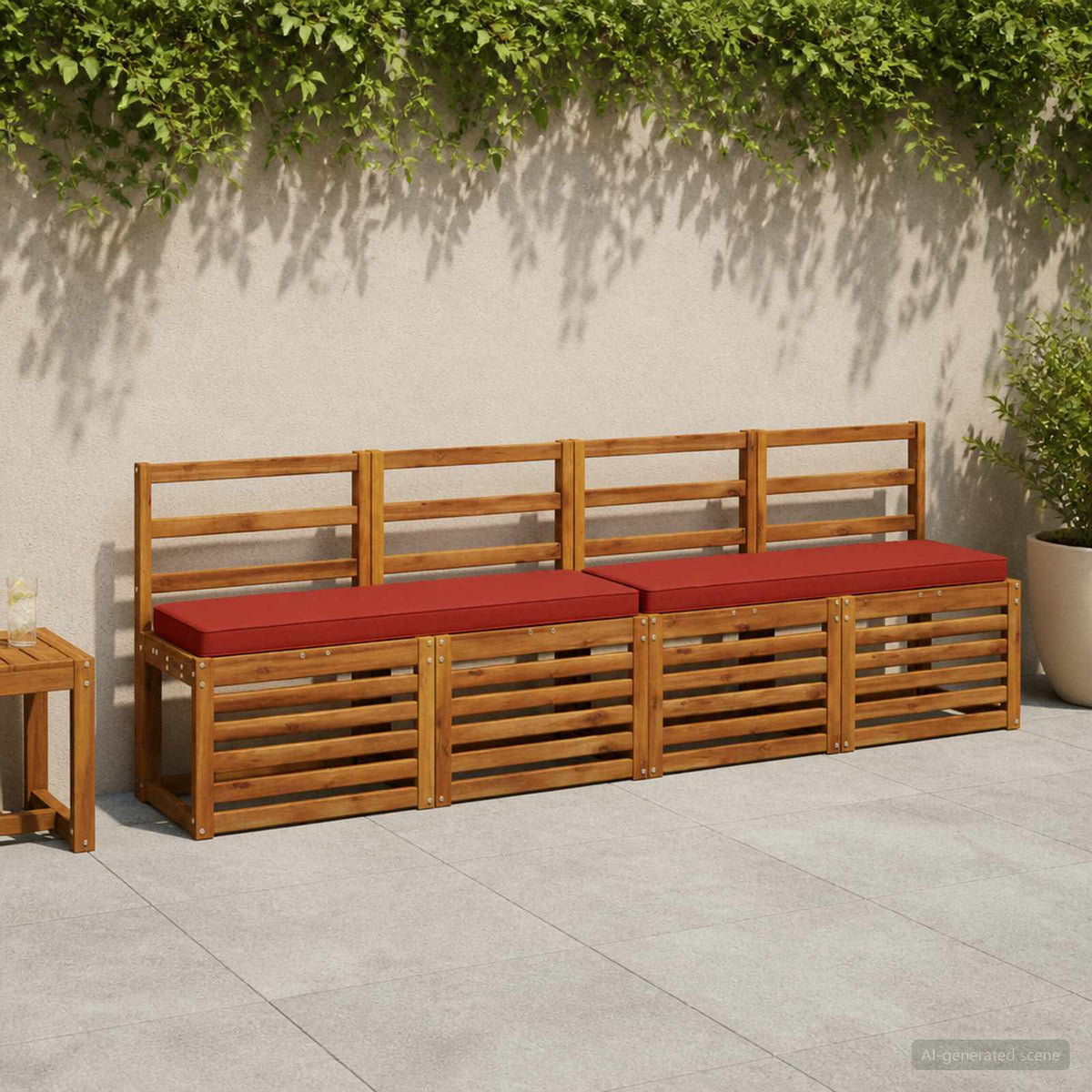 vidaXL 2-Piece Bench Cushions VUGHT 2 pcs 100% Polyester Red