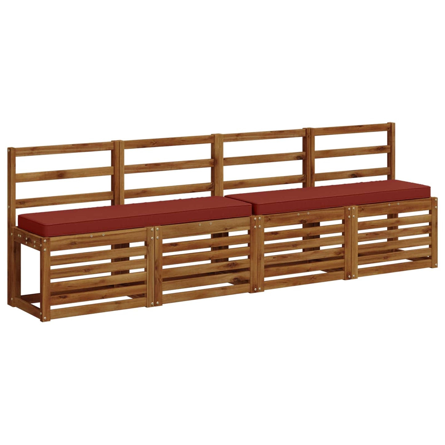 vidaXL 2-Piece Bench Cushions VUGHT 2 pcs 100% Polyester Red