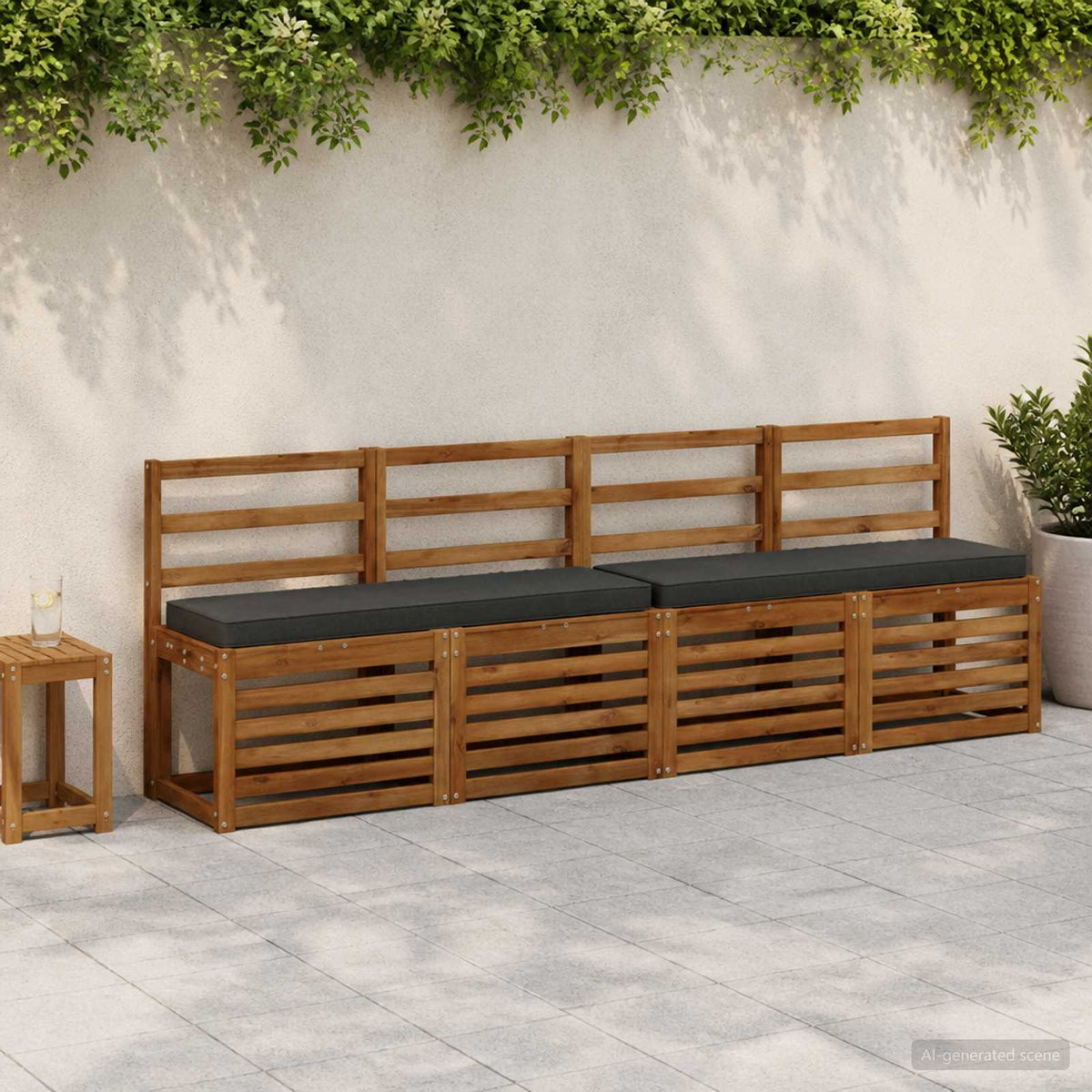 vidaXL 1-Piece Bench Cushion VUGHT 100% Polyester Anthracite