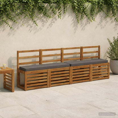 vidaXL 1-Piece Bench Cushion VUGHT 100% Polyester Grey 120 x 30 x 5 cm