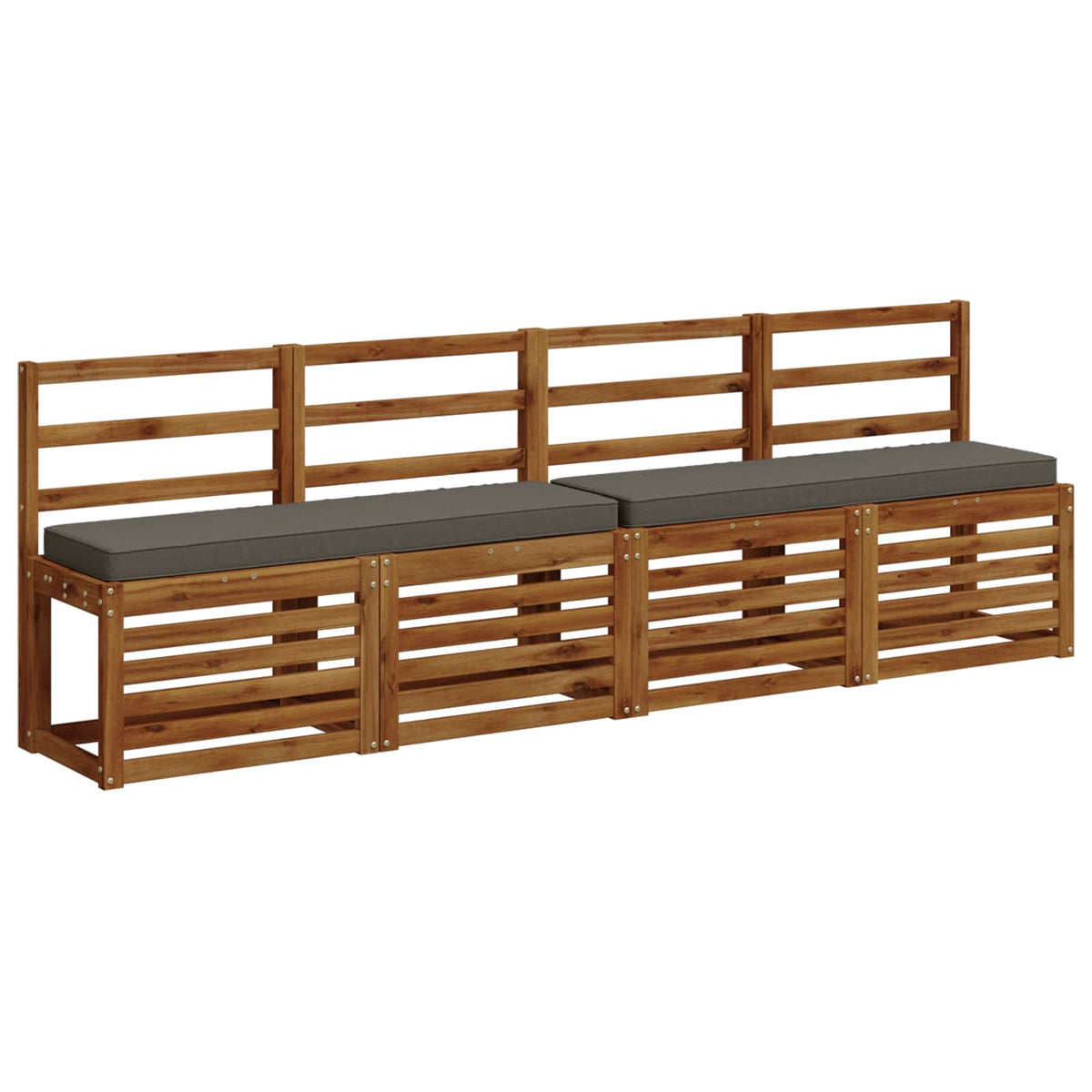 vidaXL 2-Piece Bench Cushions VUGHT 2 pcs 100% Polyester Grey
