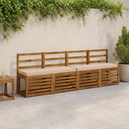 vidaXL 2-Piece Bench Cushions VUGHT 2 pcs 100% Polyester Cream