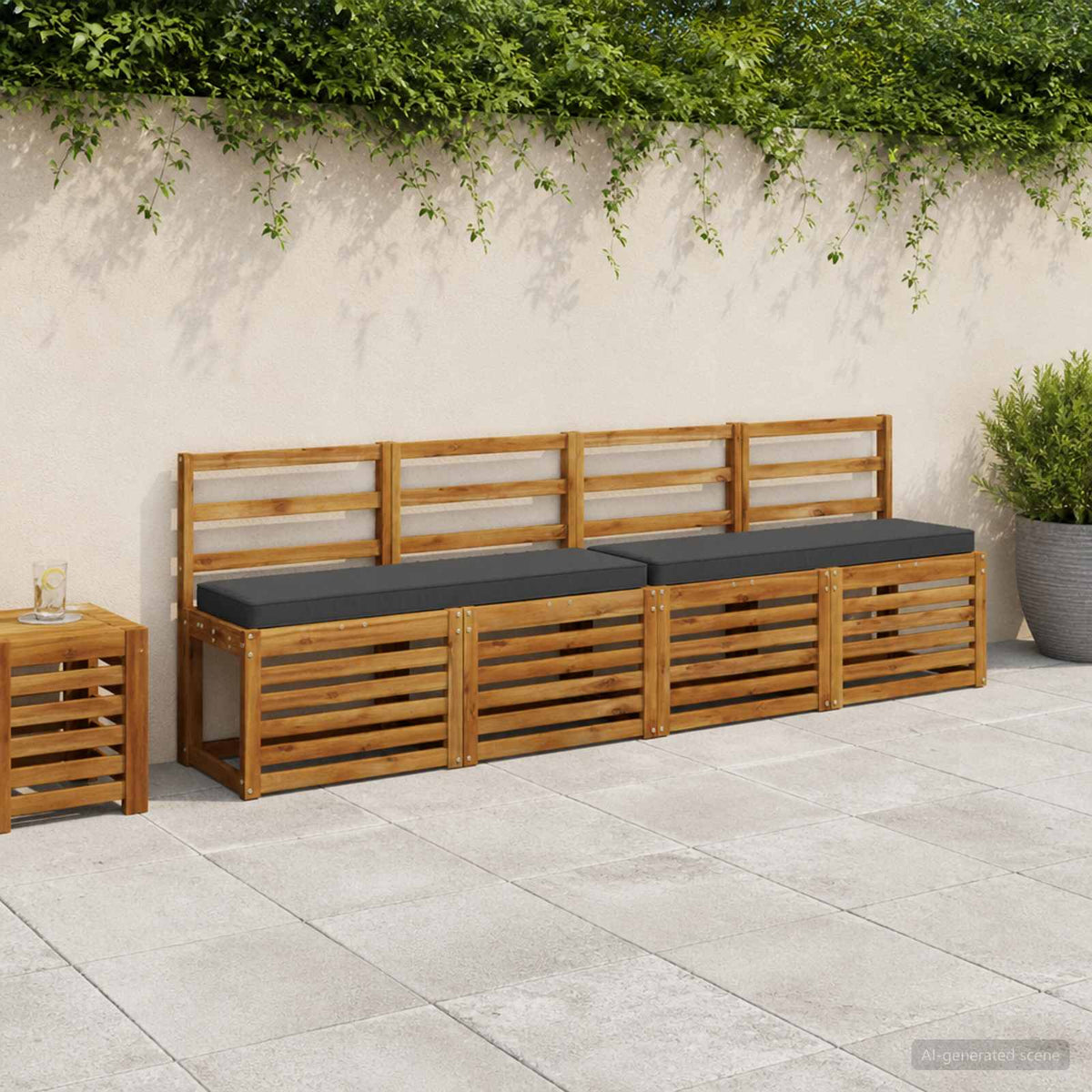 vidaXL 2-Piece Bench Cushions VUGHT 2 pcs 100% Polyester Anthracite