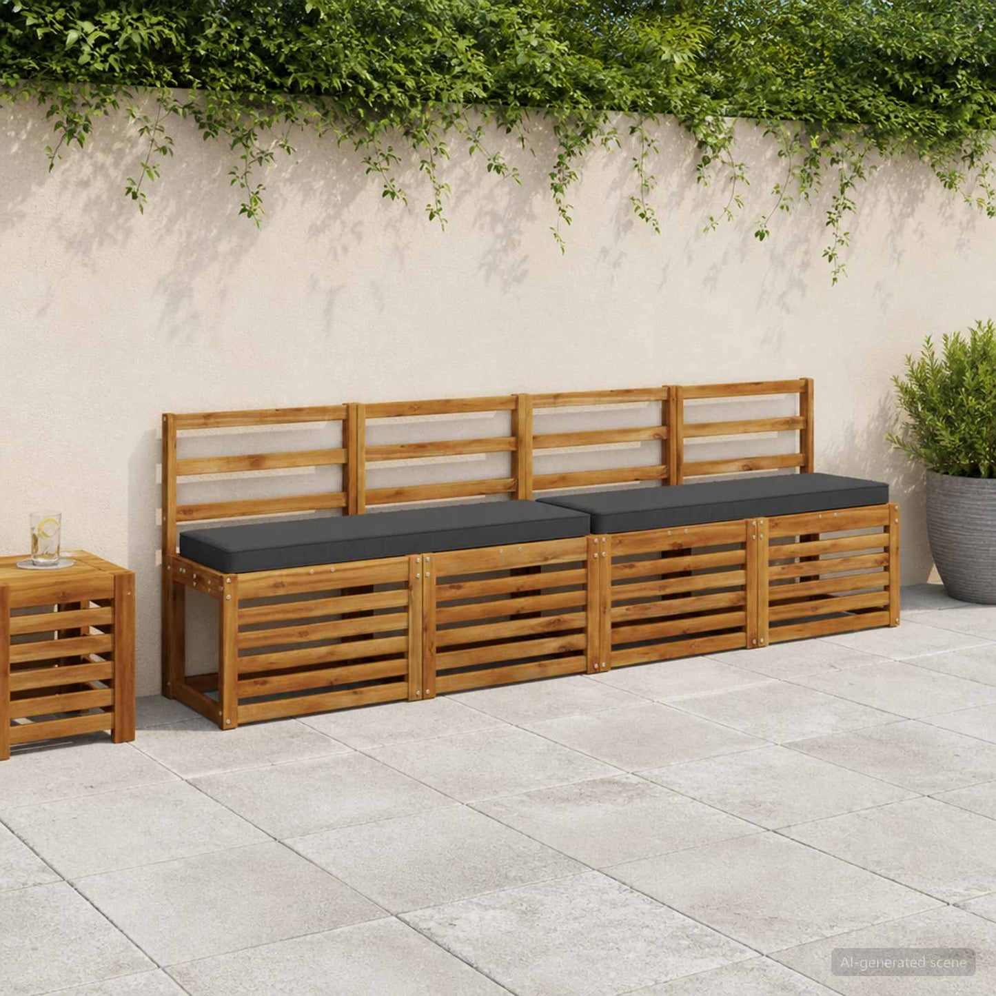 vidaXL 1-Piece Bench Cushion VUGHT 100% Polyester Anthracite