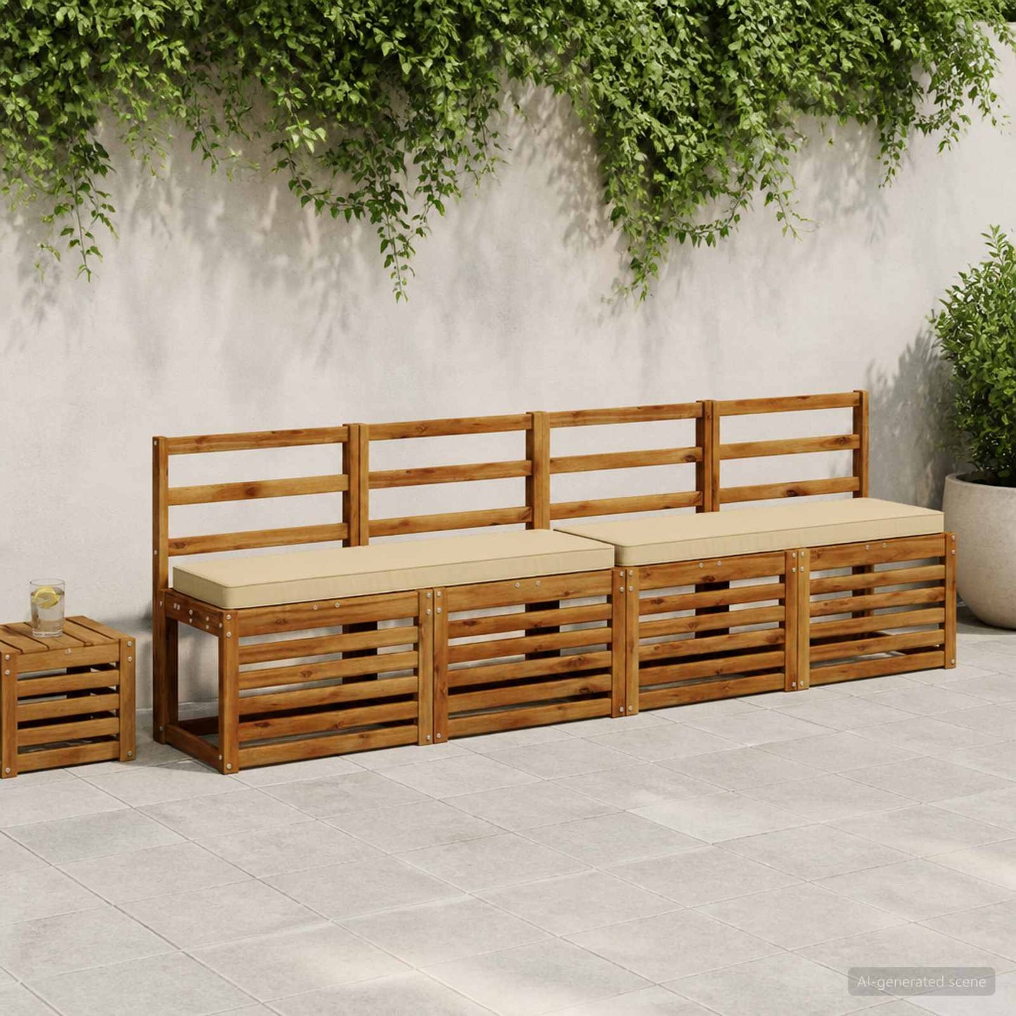 vidaXL 2-Piece Bench Cushions VUGHT 2 pcs 100% Polyester Beige