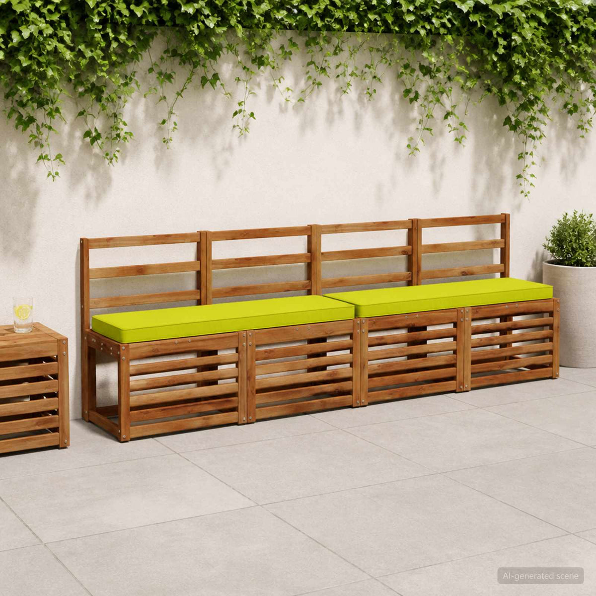 vidaXL 1-Piece Bench Cushion VUGHT 100% Polyester Bright Green