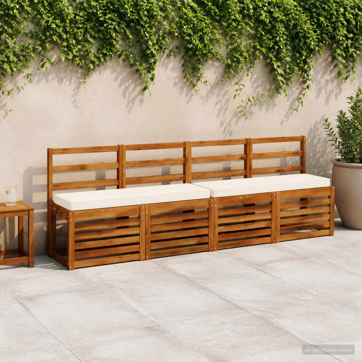 vidaXL 1-Piece Bench Cushion VUGHT 100% Polyester Cream