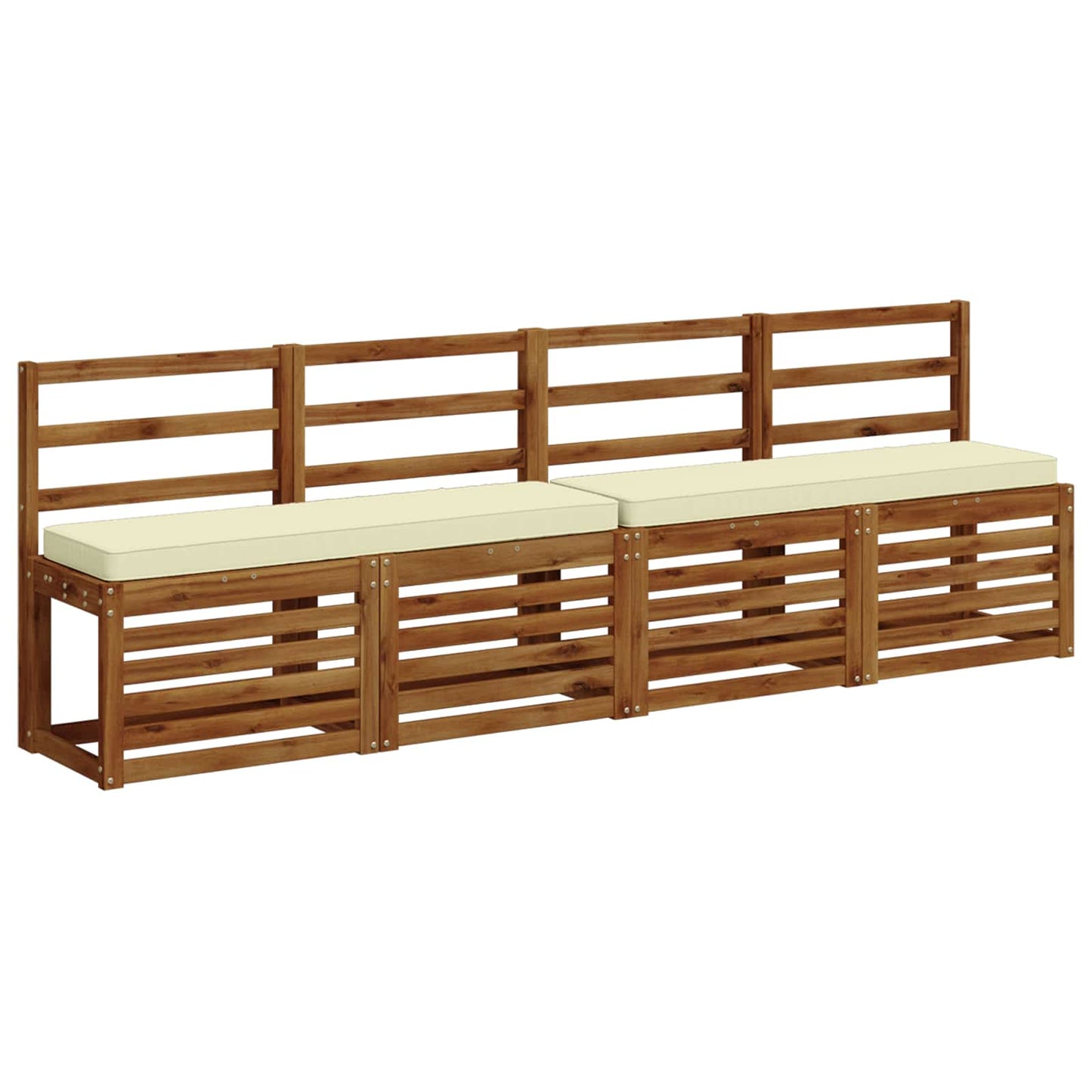 vidaXL 2-Piece Bench Cushions VUGHT 2 pcs 100% Polyester Cream