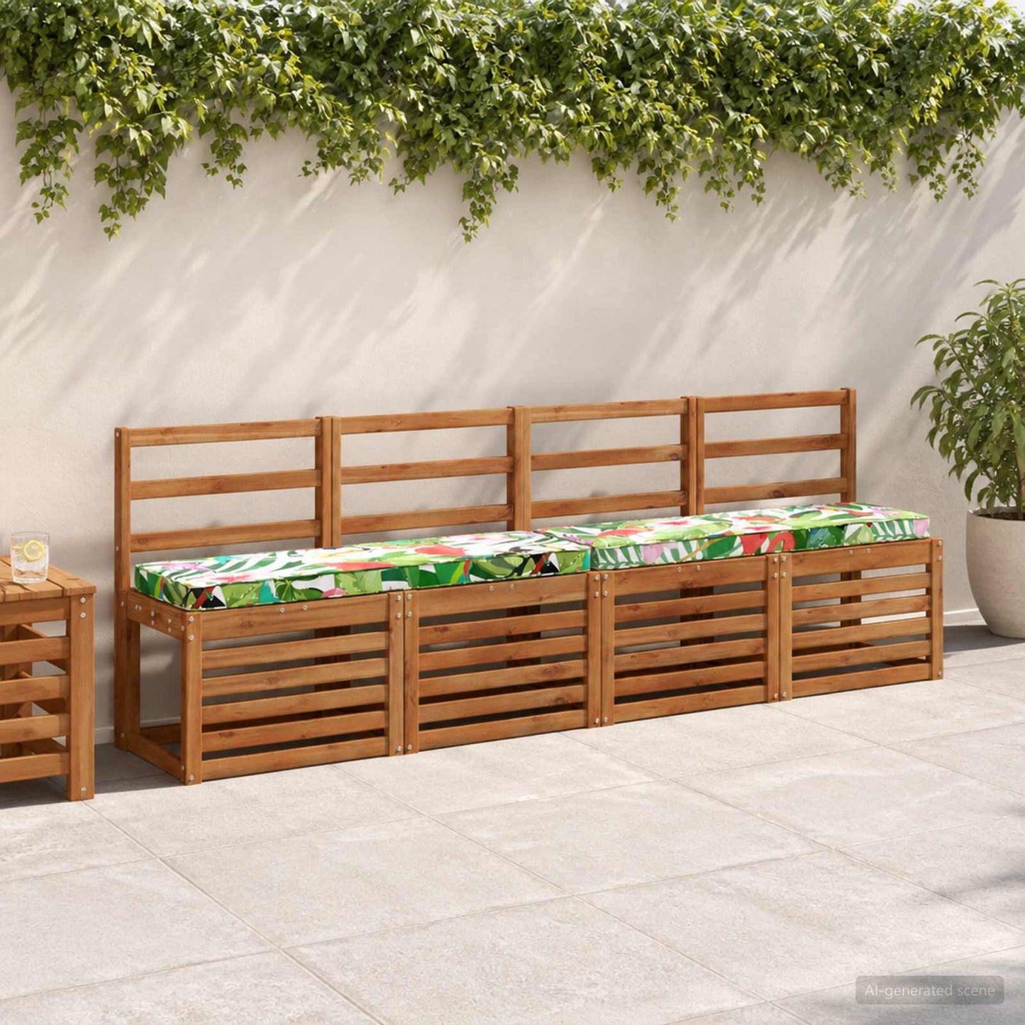vidaXL 2-Piece Bench Cushions VUGHT 2 pcs 100% Polyester Multicolour