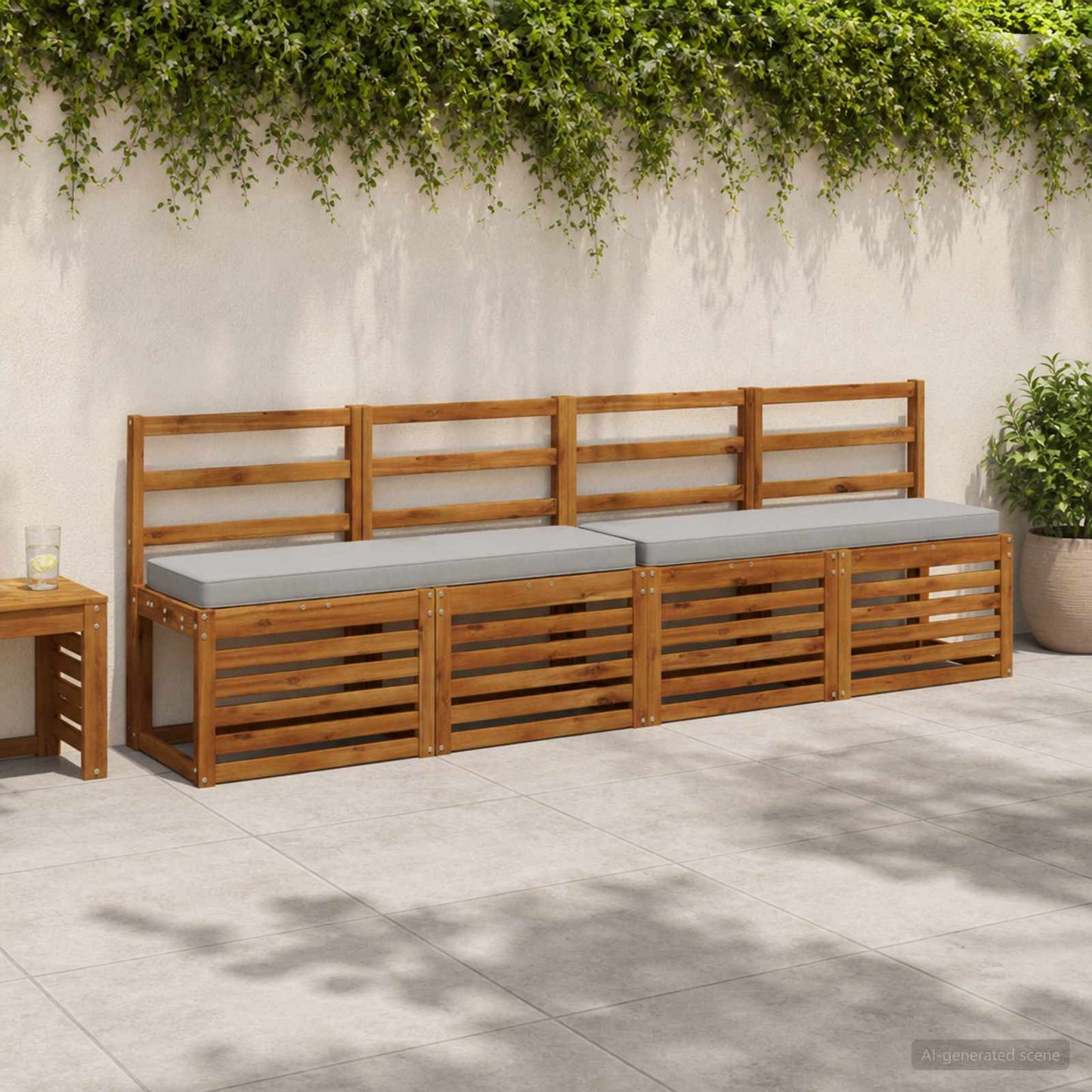 vidaXL 1-Piece Bench Cushion VUGHT 100% Polyester Grey 120 x 30 x 5 cm