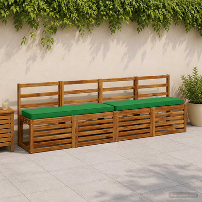 vidaXL 2-Piece Bench Cushions VUGHT 2 pcs 100% Polyester Green