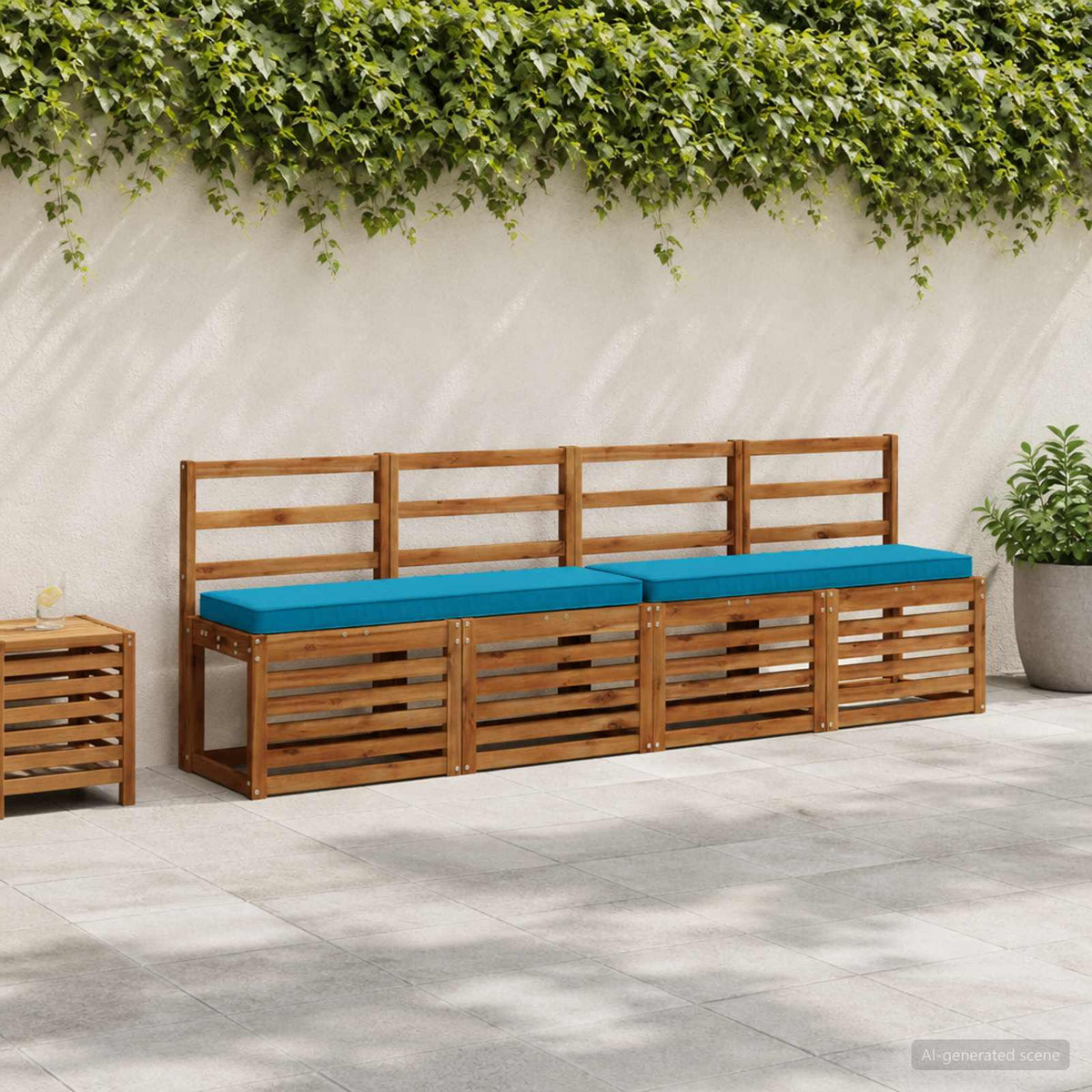 vidaXL 2-Piece Bench Cushions VUGHT 2 pcs 100% Polyester Light Blue