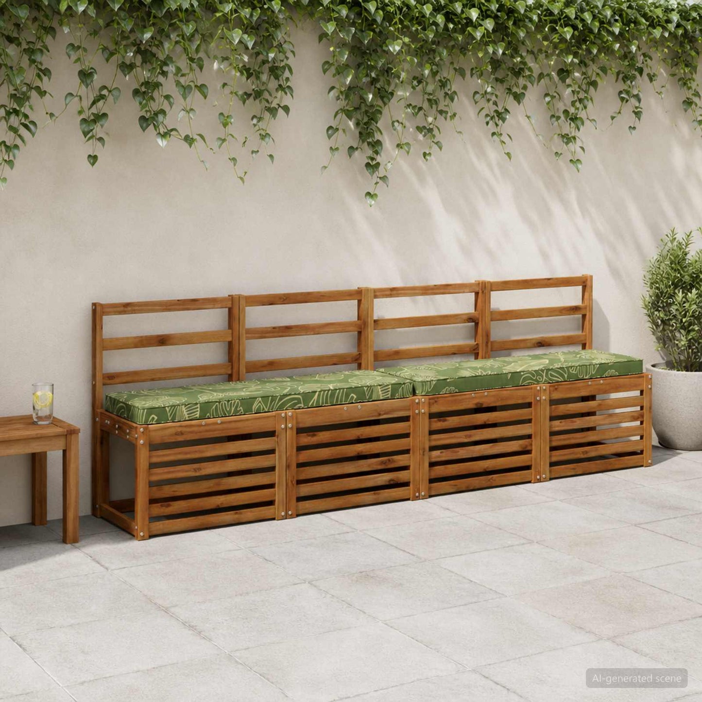 vidaXL 2-Piece Bench Cushions VUGHT 2 pcs 100% Polyester Leaf Design