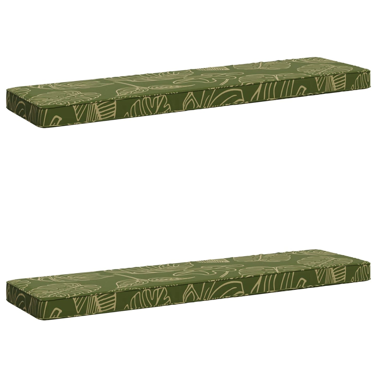 vidaXL 2-Piece Bench Cushions VUGHT 2 pcs 100% Polyester Leaf Design