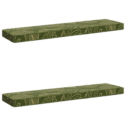 vidaXL 2-Piece Bench Cushions VUGHT 2 pcs 100% Polyester Leaf Design