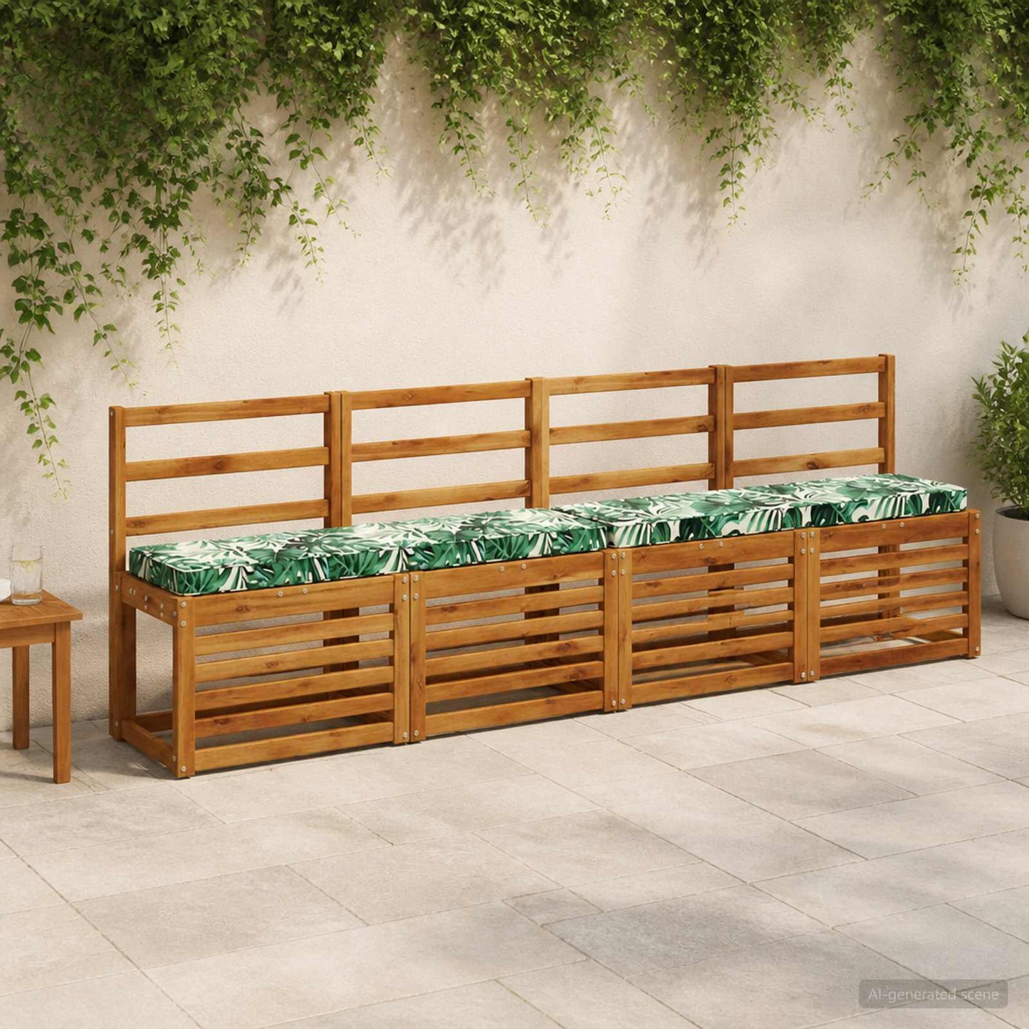 vidaXL 1-Piece Bench Cushion VUGHT 100% Polyester Leaf Pattern