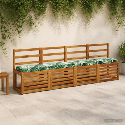 vidaXL 1-Piece Bench Cushion VUGHT 100% Polyester Leaf Pattern
