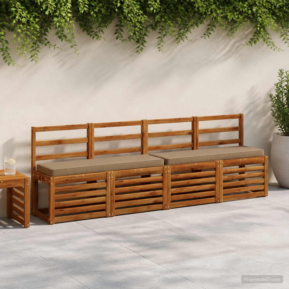 vidaXL 2-Piece Bench Cushions VUGHT 2 pcs 100% Polyester Taupe