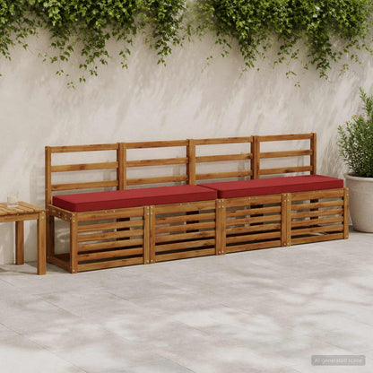 vidaXL 2-Piece Bench Cushions VUGHT 2 pcs 100% Polyester Wine Red