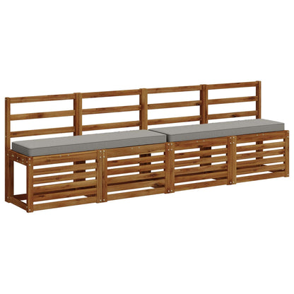 vidaXL 1-Piece Bench Cushion VUGHT 100% Polyester Grey 110 x 30 x 5 cm