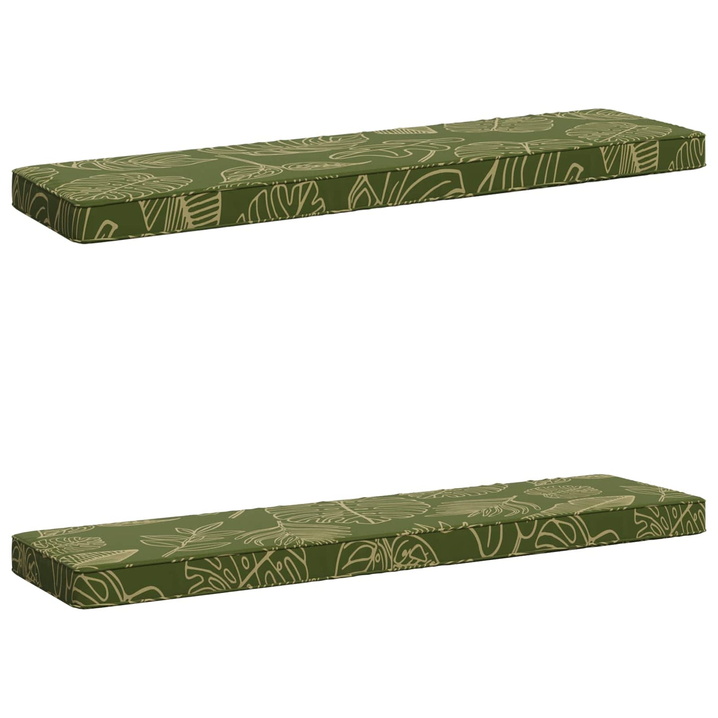 vidaXL 2-Piece Bench Cushions VUGHT 2 pcs 100% Polyester Leaf Design