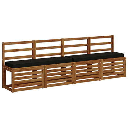 vidaXL 2-Piece Bench Cushions VUGHT 2 pcs 100% Polyester Black