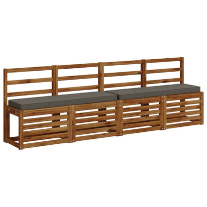 vidaXL 2-Piece Bench Cushions VUGHT 2 pcs 100% Polyester Grey