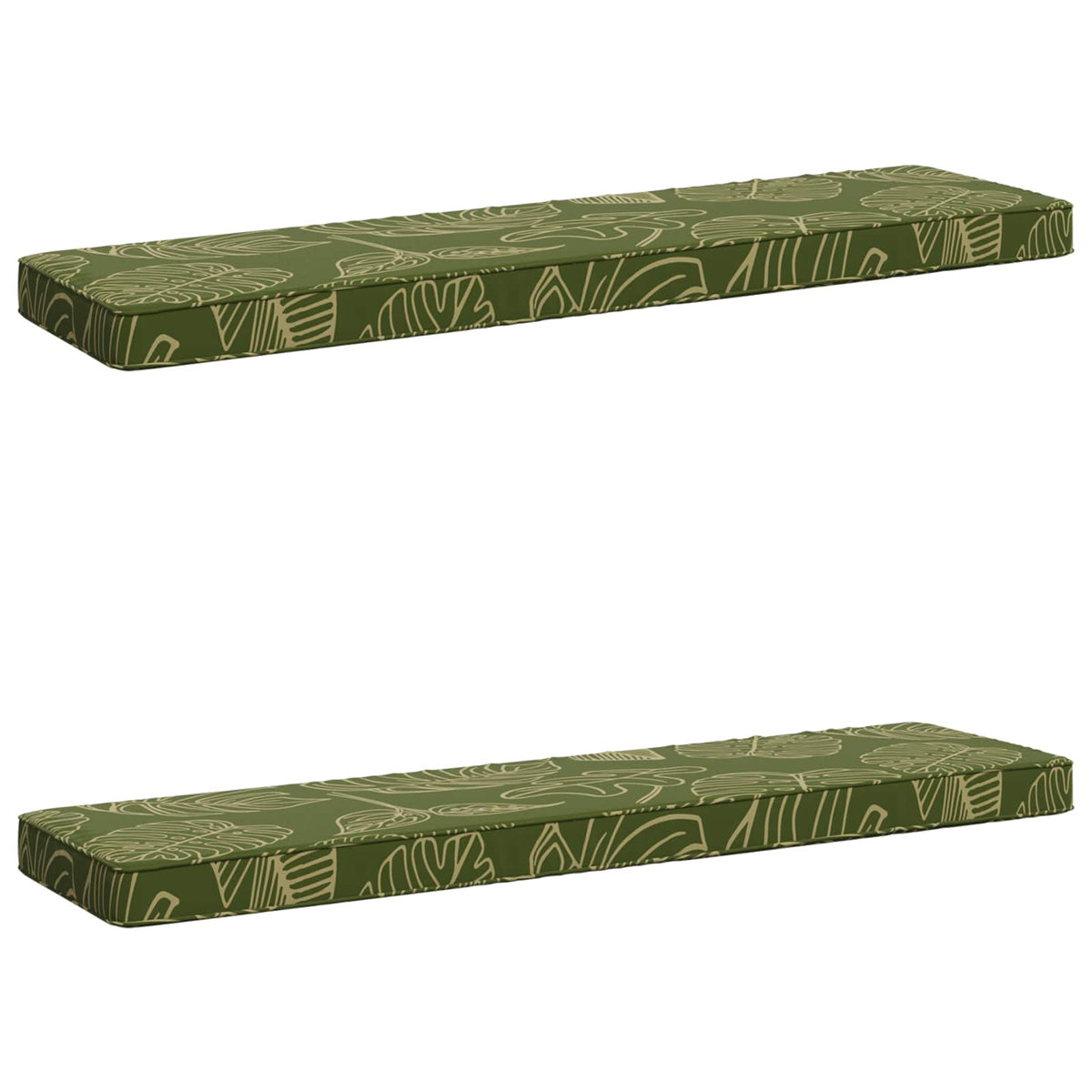 vidaXL 2-Piece Bench Cushions VUGHT 2 pcs 100% Polyester Leaf Design