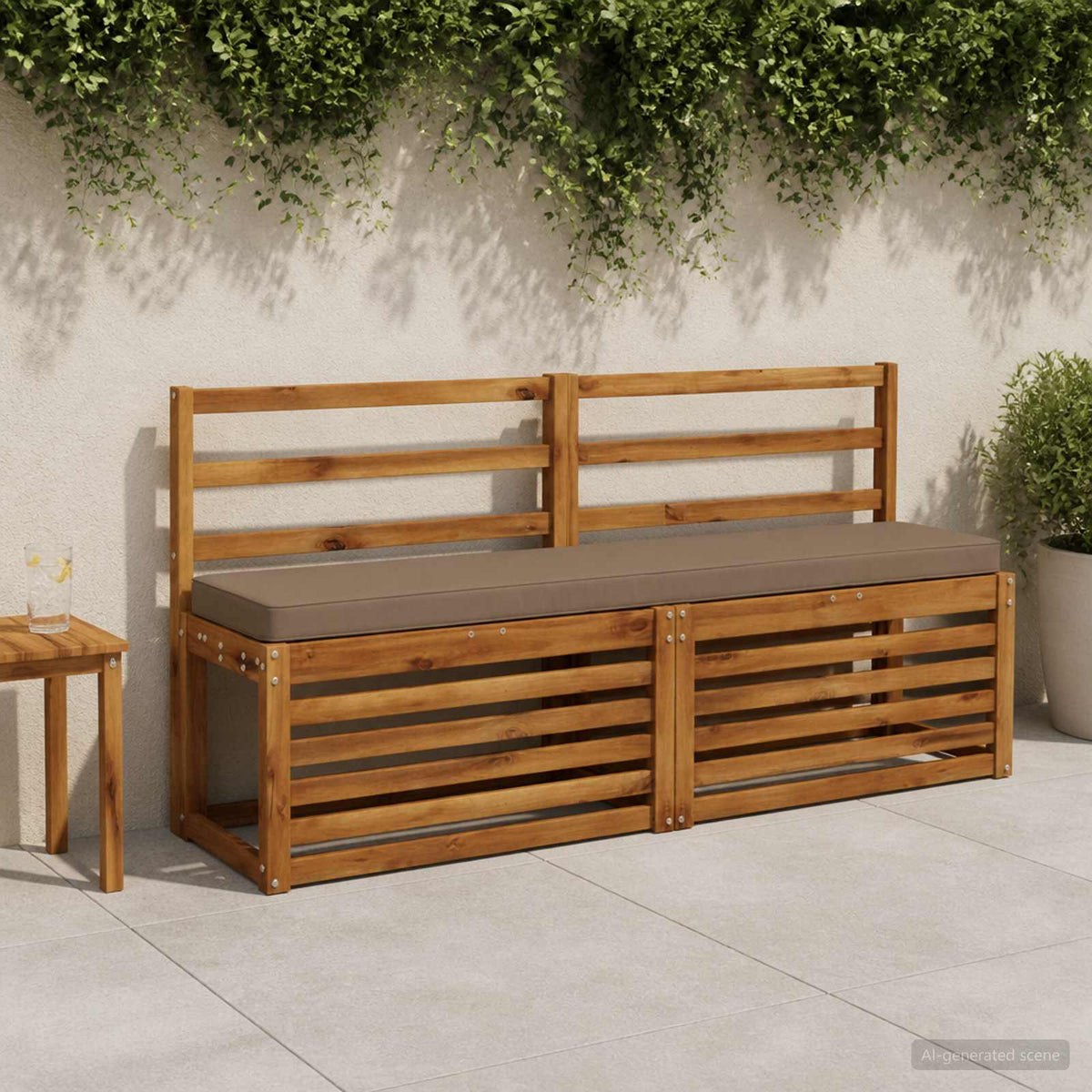 vidaXL 1-Piece Bench Cushion VUGHT 100% Polyester Taupe