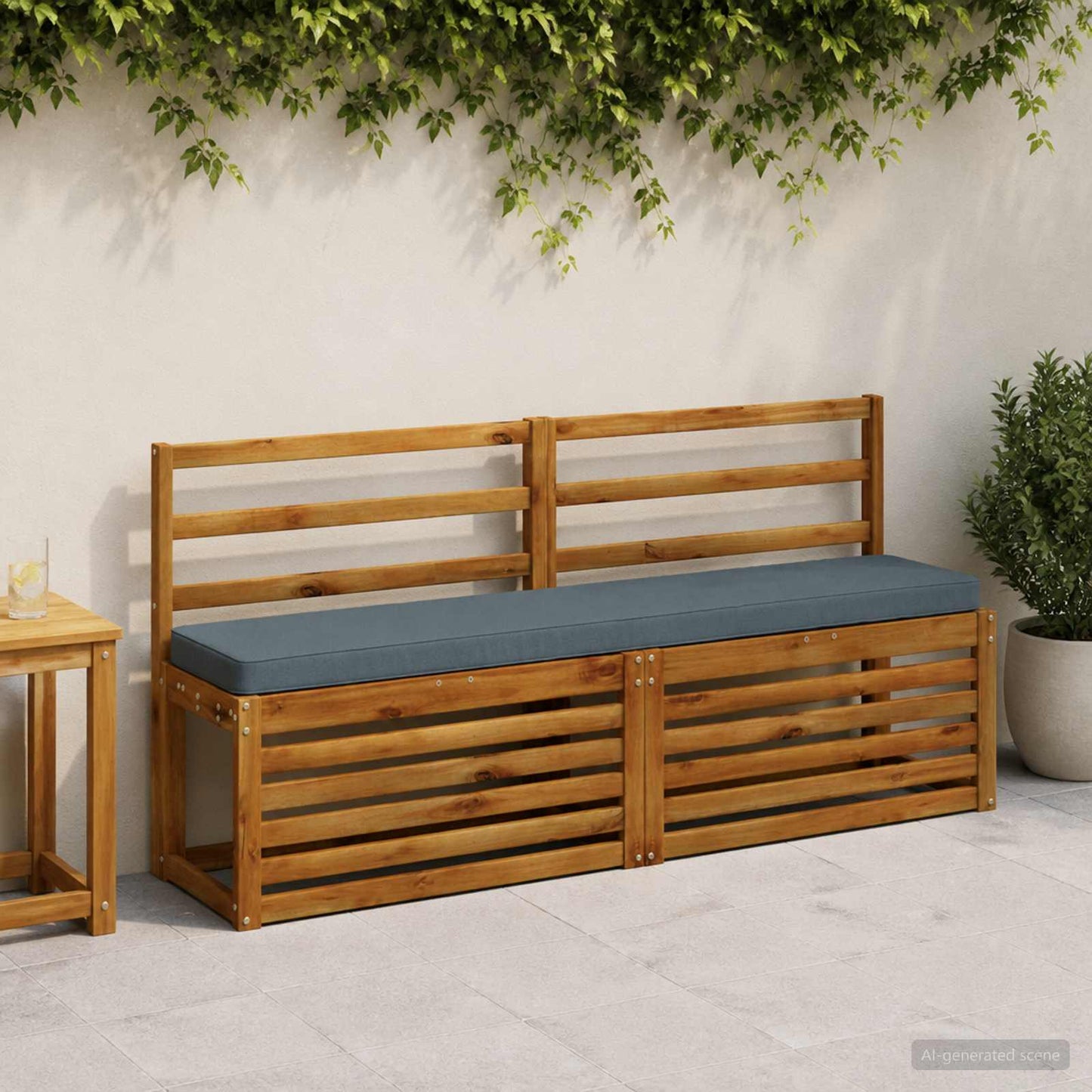 vidaXL 1-Piece Bench Cushion VUGHT 100% Polyester Blue 150 x 30 x 5 cm