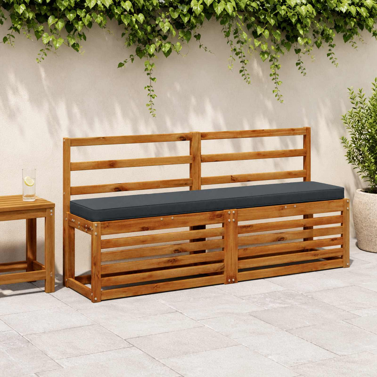 vidaXL 1-Piece Bench Cushion VUGHT 100% Polyester Dark Blue
