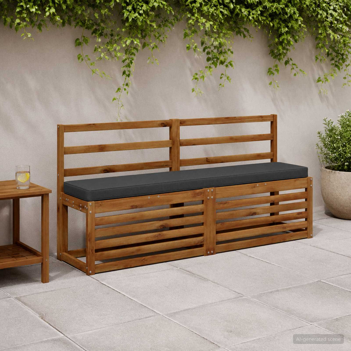 vidaXL 1-Piece Bench Cushion VUGHT 100% Polyester Anthracite