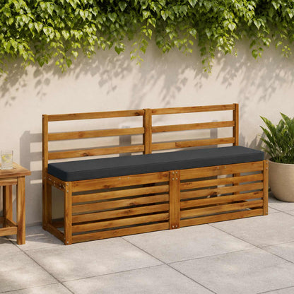 vidaXL 1-Piece Bench Cushion VUGHT 100% Polyester Grey 160 x 30 x 5 cm