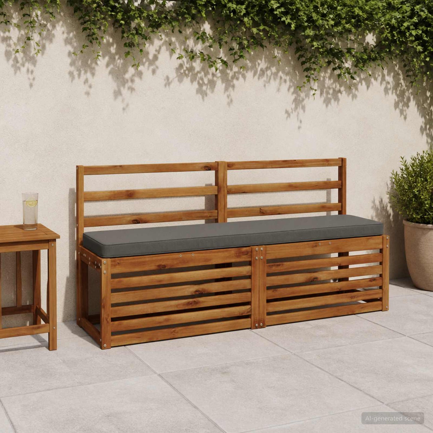 vidaXL 1-Piece Bench Cushion VUGHT 100% Polyester Grey 160 x 30 x 5 cm