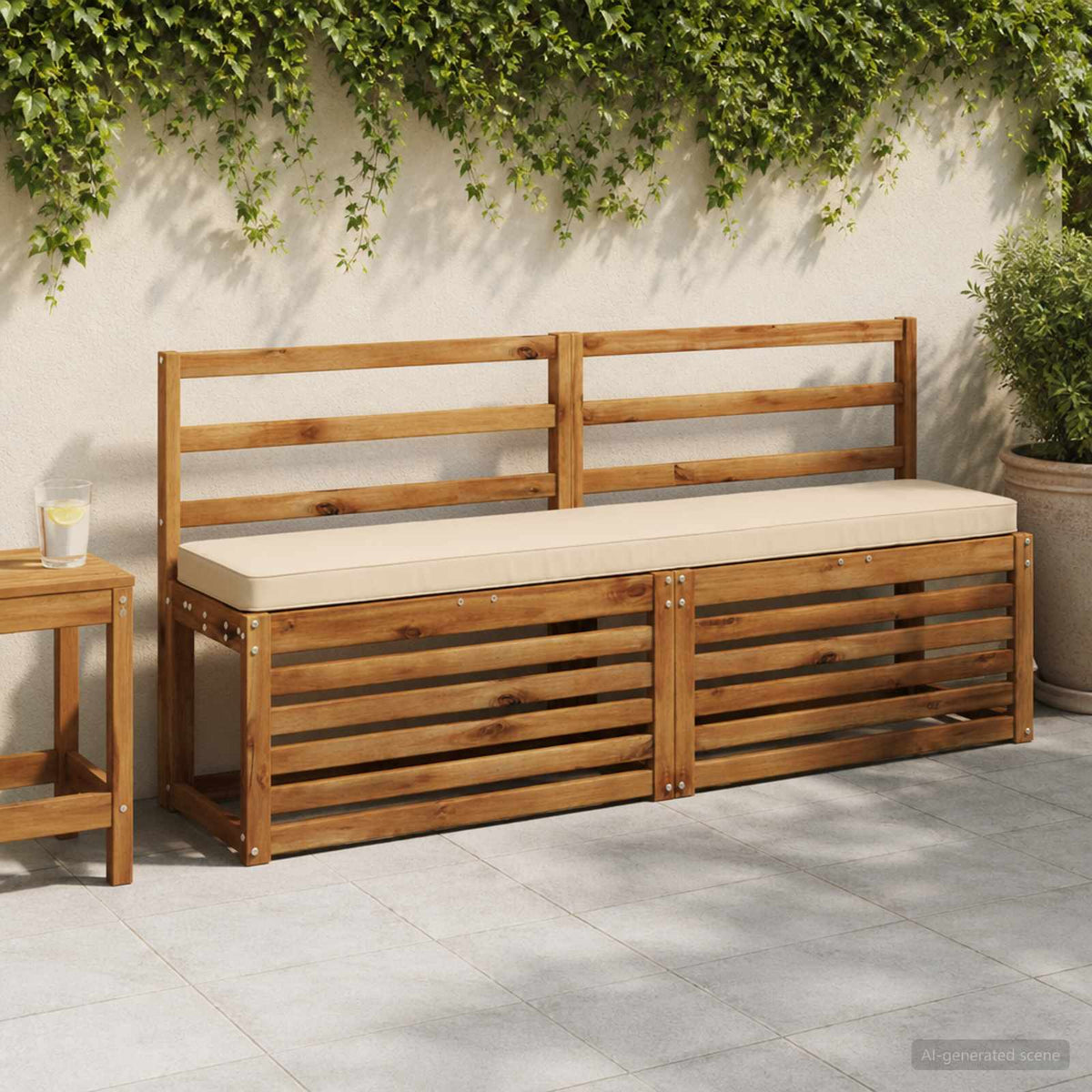 vidaXL 2-Piece Bench Cushions VUGHT 2 pcs 100% Polyester Cream