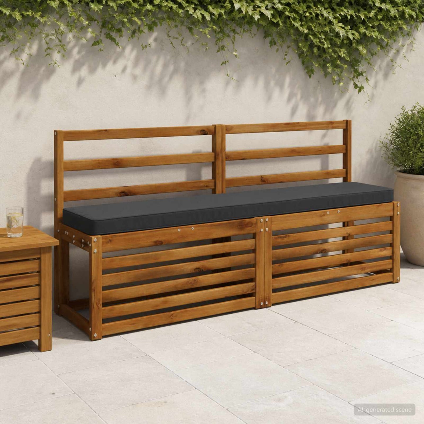 vidaXL 2-Piece Bench Cushions VUGHT 2 pcs 100% Polyester Anthracite