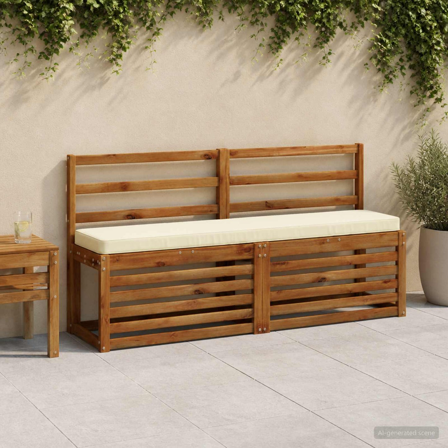 vidaXL 1-Piece Bench Cushion VUGHT 100% Polyester Cream