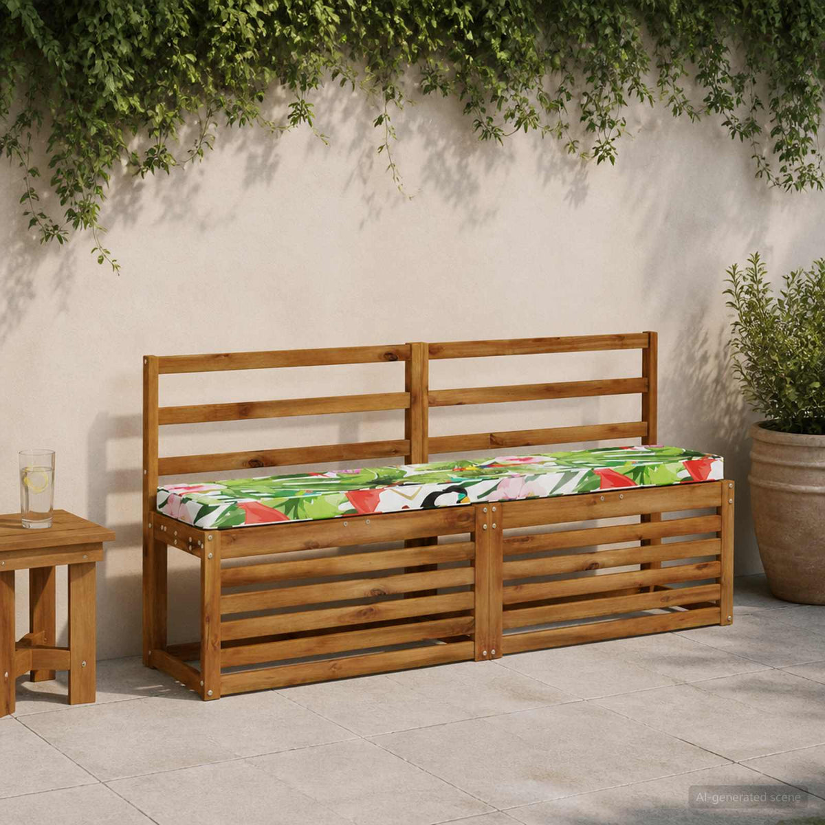 vidaXL 1-Piece Bench Cushion VUGHT 100% Polyester Multicolour