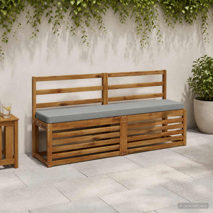 vidaXL 1-Piece Bench Cushion VUGHT 100% Polyester Grey 150 x 30 x 5 cm