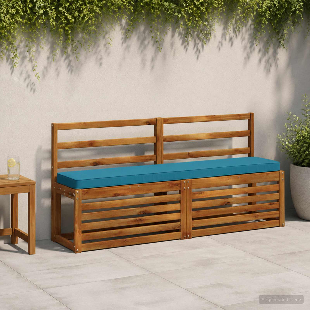 vidaXL 2-Piece Bench Cushions VUGHT 2 pcs 100% Polyester Light Blue